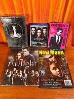All five Twilight Saga items laid out together