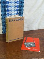 Book and pamphlet standing on table