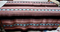 Full view of blanket laid flat showing overall pattern