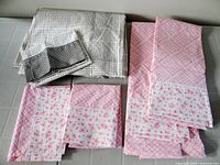 overview of all six linens folded