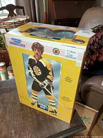 Front and side of unopened Starting Lineup Bobby Orr 12" figure box