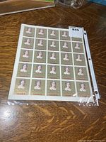 Full 15¢ sheet, 25 stamps, olive background