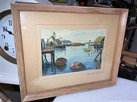 Framed watercolor painting front view