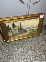 Full view of framed watercolour landscape painting