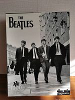 Front of puzzle box showing The Beatles image and branding