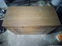 Top view of medium-brown wooden dresser