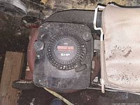 Top view of Briggs & Stratton Quantum Power 5 HP engine on mower deck