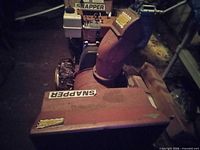 Top view of Snapper snowblower showing chute, auger housing, decals