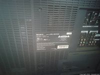 Rear label showing brand Sony and model KDL-46V2500 with input panel