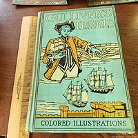 Front cover showing title, illustration and cloth design