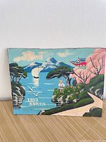 Front view of oil painting showing full landscape scene