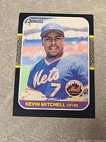 Front of Kevin Mitchell Donruss rookie card