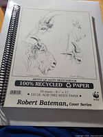 Front cover showing Robert Bateman mountain goat sketches, product details and WWF logo