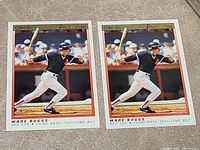 Front view of both Wade Boggs cards showing action image