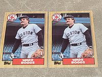 Front view of both Wade Boggs cards