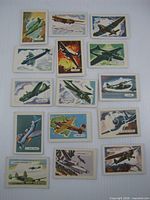 All 15 Kellogg’s All-Wheat Aeroplanes cards laid out