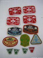 All thirteen bowling achievement patches laid out