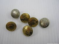 Six metal Canadian Pacific Railway buttons front view