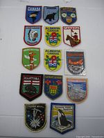 Group shot of all 14 Canadian souvenir patches