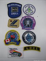 All eight patches laid out