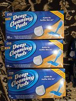 Three CVS Deep Cleaning Pads 15-count boxes front view