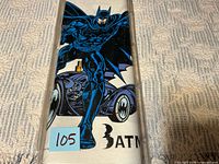 Front view of Batman decal featuring Batman and Batmobile