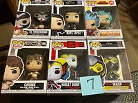 All six boxed Funko Pop! figurines side by side