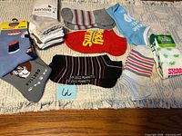 All socks laid out showing loose pairs and Kensie pack