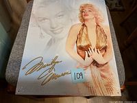 Front view of Marilyn Monroe metal tin sign