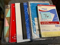 Top view of full assortment of notebooks and legal pads