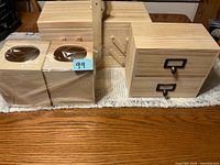 Group shot of all five unfinished wood items on table