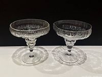Two crystal compote dishes front view