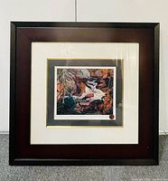 Full view of framed print with mat and frame
