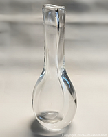 Full front view of clear Kosta Boda vase