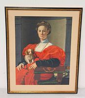 Front view of framed portrait showing full artwork, mat and frame