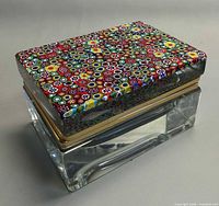 Angled view of closed Murano millefiori glass box