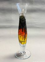 Full front view of glass vase showing colour pattern