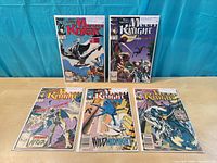 Front covers of Moon Knight issues 1-5, bagged and boarded