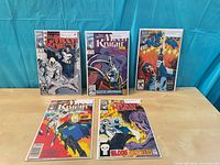 Front covers of six bagged and boarded Marvel comics: Moon Knight 25, 35-38 and Ghost Rider team-up