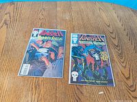 Issues 1 and 2 side by side, bagged and boarded