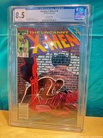 Front view of CGC slabbed Uncanny X-Men #196 showing grade 8.5 and newsstand barcode