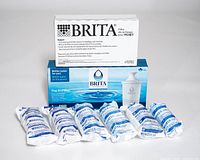 Two BRITA boxed filter packs (4-pack and 5-pack) with seven additional foil-sealed filters displayed