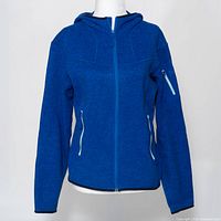 Front view of blue Arc'teryx Covert Hoodie on mannequin