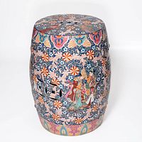 Full view of porcelain garden stool front