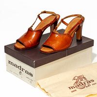 Sandals on top of original box with chamois cloth visible