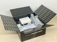 Closed shipping box with contents visible