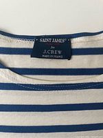 Brand tag showing Saint James for J. Crew, stitching detail