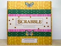 Front of boxed Scrabble Garden Bistro Edition
