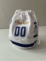 Front view showing Crown Royal embroidery and number 00