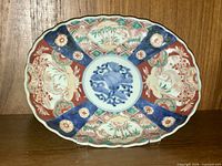 Full view of Imari oval bowl front